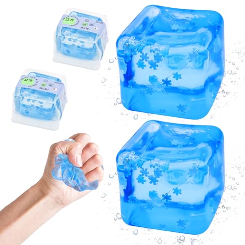 MILIAFLICK Nice Cube Stressball für Kinder und Erwachsene 2 Stück Anti Stress Bälle Anti Stress Spielzeug Stress Balls Nice Cube Fidget Toys Eiswürfel Fidget Toys Antistress Spielzeug für Kinder von MILIAFLICK