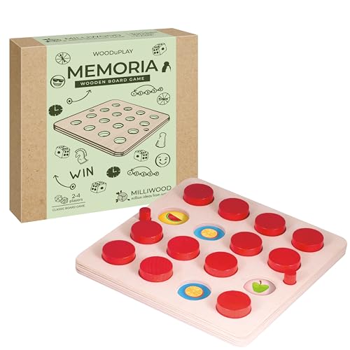 MILLIWOOD Memory Spiel - Brettspiel - für 2-4 Personen - Strategiespiel - Spiele ab 3 Jahren - Gesellschaftsspiele - Spiele für Erwachsene und Kinder, Familienspiele - aus Holz MILLIWOOD Memory Spiel - Brettspiel - für 2-4 Personen - Strategiespiel - Spiele ab 3 Jahren - Gesellschaftsspiele - Spiele für Erwachsene und Kinder, Familienspiele - aus Holz von MILLIWOOD