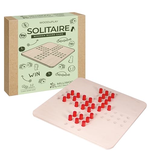 MILLIWOOD Solitaire Solitär Spiel - Brettspiel - für 1-2 Personen - Spiele ab 6 Jahren - Strategiespiel - Gesellschaftsspiele - Spiele für Erwachsene und Kinder, Familienspiele - aus Holz MILLIWOOD Solitaire Solitär Spiel - Brettspiel - für 1-2 Personen - Spiele ab 6 Jahren - Strategiespiel - Gesellschaftsspiele - Spiele für Erwachsene und Kinder, Familienspiele - aus Holz von MILLIWOOD