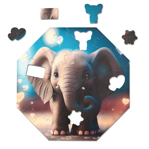 Milliwood Holzpuzzle - Ellie Elephant - 46 Teile - Puzzle Winter ab 4 Jahren - Mandala Puzzle für Erwachsene und Kinder - Jigsaw Puzzle aus Holz 29x29 cm - Puzzle Natur mit Holz Geschenkbox Milliwood Holzpuzzle - Ellie Elephant - 46 Teile - Puzzle Winter ab 4 Jahren - Mandala Puzzle für Erwachsene und Kinder - Jigsaw Puzzle aus Holz 29x29 cm - Puzzle Natur mit Holz Geschenkbox von MILLIWOOD