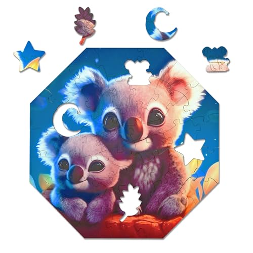 Milliwood Holzpuzzle - Kylo Koala with Mommy - 46 Teile - Puzzle Winter ab 4 Jahren - Mandala Puzzle für Erwachsene und Kinder - Jigsaw Puzzle aus Holz 29x29 cm - Puzzle Natur mit Holz Geschenkbox Milliwood Holzpuzzle - Kylo Koala with Mommy - 46 Teile - Puzzle Winter ab 4 Jahren - Mandala Puzzle für Erwachsene und Kinder - Jigsaw Puzzle aus Holz 29x29 cm - Puzzle Natur mit Holz Geschenkbox von MILLIWOOD