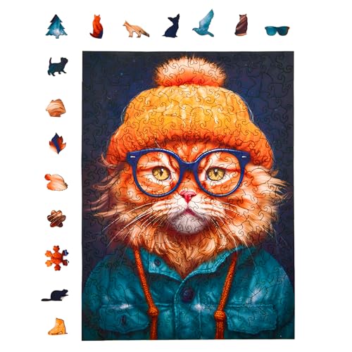 Milliwood Holzpuzzle - Giovanny Ginger cat - 316 Teile - Puzzle Winter ab 10 Jahren - Mandala Puzzle für Erwachsene und Kinder - Jigsaw Puzzle aus Holz 27,5x37 cm - Puzzle Katze mit Holz Geschenkbox Milliwood Holzpuzzle - Giovanny Ginger cat - 316 Teile - Puzzle Winter ab 10 Jahren - Mandala Puzzle für Erwachsene und Kinder - Jigsaw Puzzle aus Holz 27,5x37 cm - Puzzle Katze mit Holz Geschenkbox von MILLIWOOD