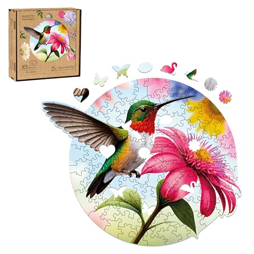 Milliwood Holzpuzzle für die ganze Familie - Celebrating Series - Holzpuzzle mit fesselndem Bild - einzigartiges Design - Kolibri 24x20cm - 100 Teile - 8 besondere Teile Milliwood Holzpuzzle für die ganze Familie - Celebrating Series - Holzpuzzle mit fesselndem Bild - einzigartiges Design - Kolibri 24x20cm - 100 Teile - 8 besondere Teile von MILLIWOOD
