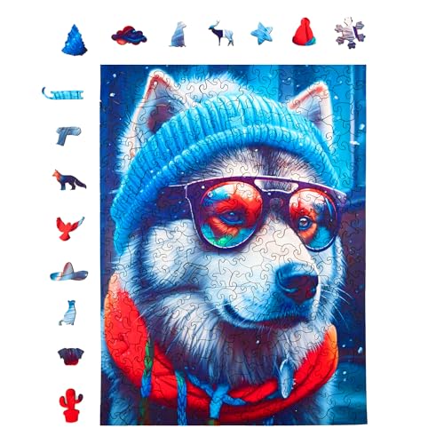 Milliwood Holzpuzzle - ALEC Alaskan Malamute - 316 Teile - Puzzle Winter ab 10 Jahren - Mandala Hund für Erwachsene und Kinder - Jigsaw Puzzle aus Holz 27,5x37 cm - Puzzle Natur mit Holz Geschenkbox Milliwood Holzpuzzle - ALEC Alaskan Malamute - 316 Teile - Puzzle Winter ab 10 Jahren - Mandala Hund für Erwachsene und Kinder - Jigsaw Puzzle aus Holz 27,5x37 cm - Puzzle Natur mit Holz Geschenkbox von MILLIWOOD