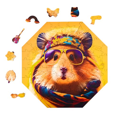 Milliwood Holzpuzzle - Hippi Hamster - 90 Teile - Puzzle Winter ab 5 Jahren - Mandala Puzzle für Erwachsene und Kinder - Jigsaw Puzzle aus Holz 34x34 cm - Puzzle Natur mit Holz Geschenkbox Milliwood Holzpuzzle - Hippi Hamster - 90 Teile - Puzzle Winter ab 5 Jahren - Mandala Puzzle für Erwachsene und Kinder - Jigsaw Puzzle aus Holz 34x34 cm - Puzzle Natur mit Holz Geschenkbox von MILLIWOOD