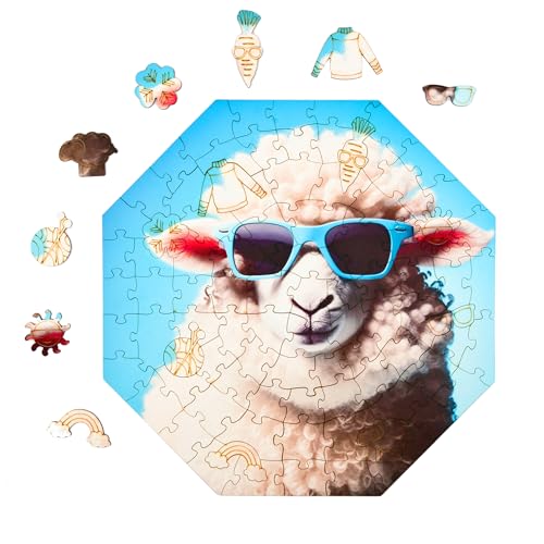 Milliwood Holzpuzzle - Sheep in Blue - 90 Teile - Puzzle Winter ab 5 Jahren - Mandala Puzzle für Erwachsene und Kinder - Jigsaw Puzzle aus Holz 34x34 cm - Puzzle Natur mit Holz Geschenkbox Milliwood Holzpuzzle - Sheep in Blue - 90 Teile - Puzzle Winter ab 5 Jahren - Mandala Puzzle für Erwachsene und Kinder - Jigsaw Puzzle aus Holz 34x34 cm - Puzzle Natur mit Holz Geschenkbox von MILLIWOOD