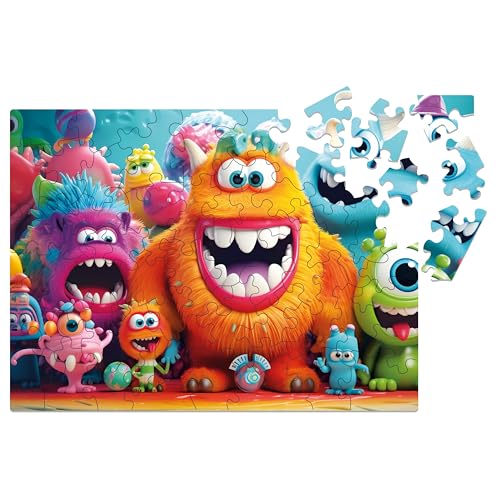 Milliwood Serie Dream Team - Shaggy Monsters Set - Niedliche und lustige Puzzles für die ganze Familie - Gemeinsame Unterhaltung - Unregelmäßig geformte Puzzles, 28,5x21cm, 50 Elemente von MILLIWOOD