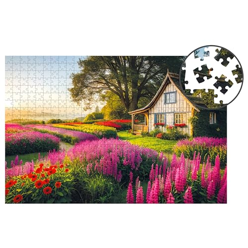 Milliwood Serie Landscapes - Heather Garden Set - Beruhigende Landschaft zum Entspannen und Abschalten - Tolle Unterhaltung für die ganze Familie - Klassisch geformtes Puzzle, 51x34 cm, 580 Teile von MILLIWOOD