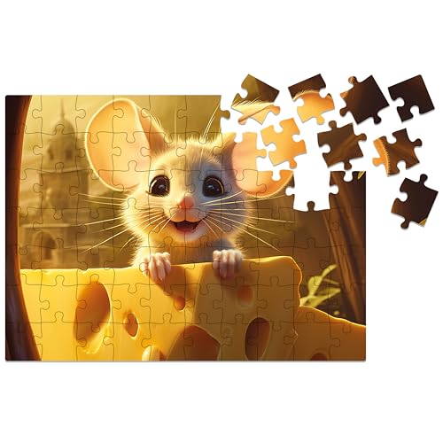 Milliwood Serie Yuppie Cutie - Mouse Set - Niedliche Puzzles für die ganze Familie - Unterhaltung für Groß und Klein - Klassisch geformte Puzzles, 28,5x21cm, 70 Teile von MILLIWOOD