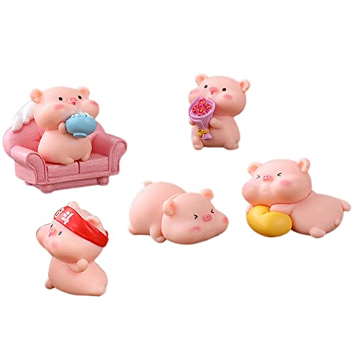 MILUZD 6 StüCk Miniatur-Schweinefiguren, SüßE Rosa Schweinefamilie, Spielzeugfiguren, DIY-Kunsthandwerk für Feengarten, Dekoration, Heimdekorationen MILUZD 6 StüCk Miniatur-Schweinefiguren, SüßE Rosa Schweinefamilie, Spielzeugfiguren, DIY-Kunsthandwerk für Feengarten, Dekoration, Heimdekorationen von MILUZD