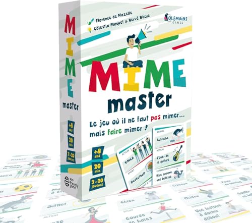 MIME MASTER - Gesellschaftsspiel und Gesellschaftsspiel – Das neu erfundene Mime-Spiel – 8 Jahre und älter – 3 bis 20 Spieler – Verrückte Lachen mit Familie und Freunden – Olemains Games von MIME MASTER