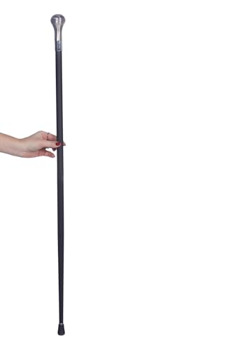 MIMIKRY Gehstock mit rundem Knauf schwere Ausführung Schwarz/Silber 93 cm Spazierstock für Edelmann Marquis König Vampir MIMIKRY Gehstock mit rundem Knauf schwere Ausführung Schwarz/Silber 93 cm Spazierstock für Edelmann Marquis König Vampir von MIMIKRY