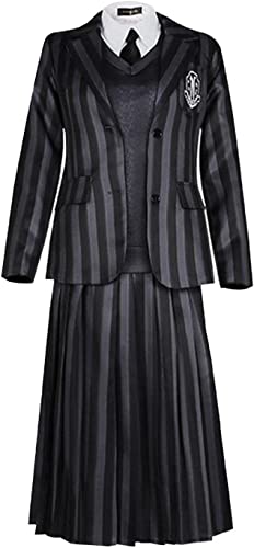 MIMIKRY 5-teiliges Wednesday Damen Kostüm Schuluniform Erwachsene Serie, Größe:M MIMIKRY 5-teiliges Wednesday Damen Kostüm Schuluniform Erwachsene Serie, Größe:M von MIMIKRY