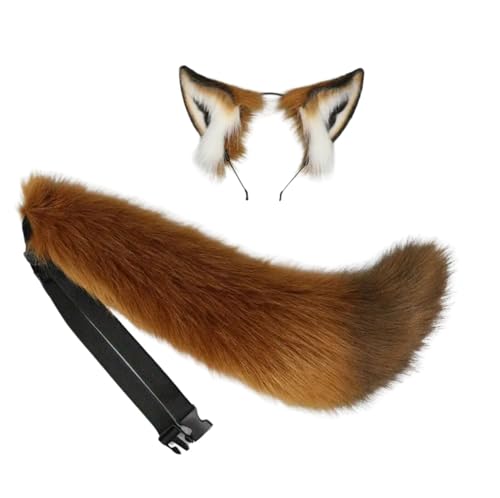 MIMIKRY Fuchs Cosplay Kostümzubehör Set Harreif mit Ohren und Schwanz aus Kunstfell Tier Kostüm MIMIKRY Fuchs Cosplay Kostümzubehör Set Harreif mit Ohren und Schwanz aus Kunstfell Tier Kostüm von MIMIKRY