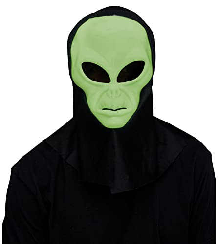 MIMIKRY Glow in the Dark Area 51 Alien Maske mit Kapuze Außerirdischer Sci-Fi Weltall Galaxie Science Fiction MIMIKRY Glow in the Dark Area 51 Alien Maske mit Kapuze Außerirdischer Sci-Fi Weltall Galaxie Science Fiction von MIMIKRY
