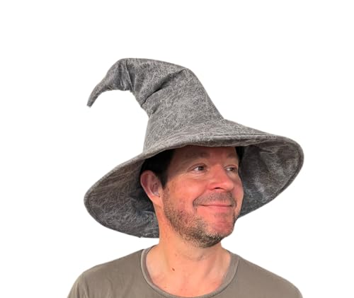 MIMIKRY Großer Gandalf Hobbit Zaubererhut mit gebogener Spitze Leder-Optik Grau Hexenhut Merlin Magier Hexe Hexer Zauberer Hut MIMIKRY Großer Gandalf Hobbit Zaubererhut mit gebogener Spitze Leder-Optik Grau Hexenhut Merlin Magier Hexe Hexer Zauberer Hut von MIMIKRY