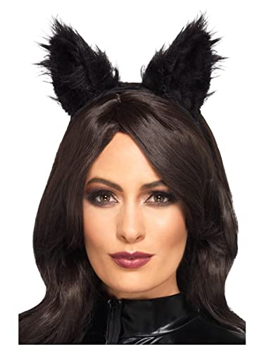 MIMIKRY Haarreif Katzenohren Schwarz Langhaar-Fell Plüsch Katze Kopfschmuck Ohren von MIMIKRY