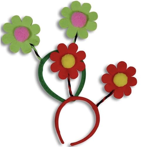 MIMIKRY Haarreif mit wackelnden 3D Blumen Hippie Wabbles Kopfschmuck Damen Kinder, Farbe:Rot MIMIKRY Haarreif mit wackelnden 3D Blumen Hippie Wabbles Kopfschmuck Damen Kinder, Farbe:Rot von MIMIKRY