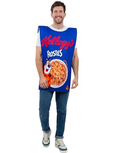 MIMIKRY Kelloggs Frühstücksflocken Packung Unisex Kostüm Zerealien Müslischachtel lustig Damen Herren Straßenkarneval, Variante:Frosties von MIMIKRY