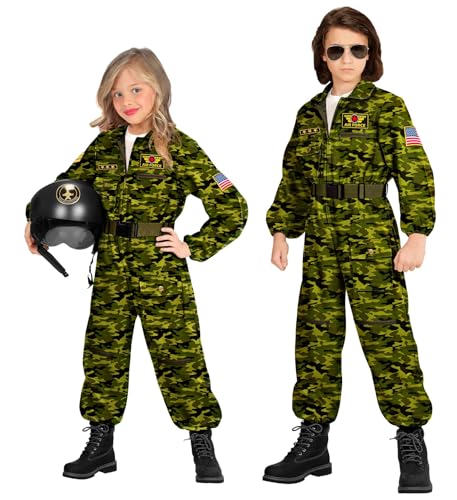 MIMIKRY Kinder-Kostüm Kampfjet Pilot Camouflage Grün Kampfflieger Piloten-Overall Jetpilot Kampfpilot Flieger Army, Größe:116-4 bis 5 Jahre MIMIKRY Kinder-Kostüm Kampfjet Pilot Camouflage Grün Kampfflieger Piloten-Overall Jetpilot Kampfpilot Flieger Army, Größe:116-4 bis 5 Jahre von MIMIKRY