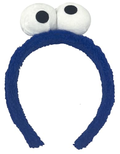 MIMIKRY Krümelmonster Plüsch Haarreif mit Augen Kostüm-Zubehör Cookie Monster Keksmonster, Farbe:Dunkelblau von MIMIKRY