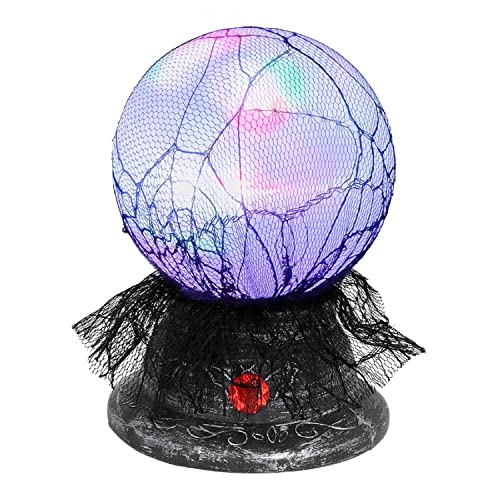 MIMIKRY Magische Kristallkugel 19 cm mit Fuß Licht- und Sound-Effekte Wahrsagerin Zauberer Zigeunerin Hellseherin von MIMIKRY