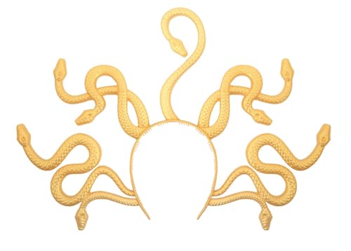 MIMIKRY Medusa Schlangen Kopfschmuck für Erwachsene Kostüm Zubehör Tiara Kopfbügel Haarreif griechische Mythologie, Farbe:Gold MIMIKRY Medusa Schlangen Kopfschmuck für Erwachsene Kostüm Zubehör Tiara Kopfbügel Haarreif griechische Mythologie, Farbe:Gold von MIMIKRY