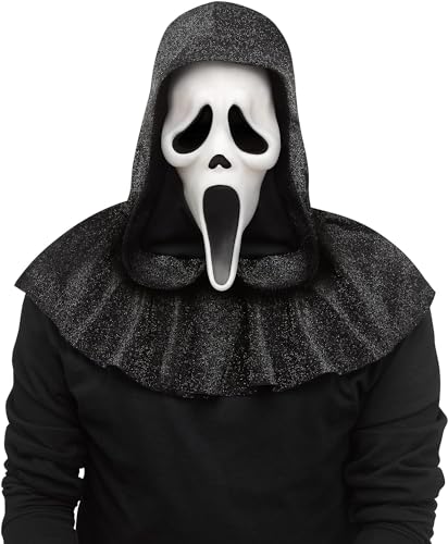 MIMIKRY Original Ghost Face Lives Scream Maske 25th Anniversary Movie Edition mit Glitzer-Kapuze Halloween Horror Geist Film MIMIKRY Original Ghost Face Lives Scream Maske 25th Anniversary Movie Edition mit Glitzer-Kapuze Halloween Horror Geist Film von MIMIKRY