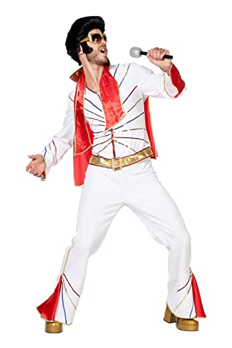 MIMIKRY Rockstar Kostüm King of Rock 'n' Roll Jacke Hose Schal 50er 60er 70er Jahre Pailletten Las Vegas Aloha, Größe:56 MIMIKRY Rockstar Kostüm King of Rock 'n' Roll Jacke Hose Schal 50er 60er 70er Jahre Pailletten Las Vegas Aloha, Größe:56 von MIMIKRY