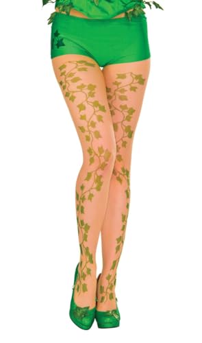 MIMIKRY Strumpfhose mit Blätter Ranken Haut/Grün Efeu Poison Ivy Wald Elfe Fee Mutter Natur Wein-Blatt von MIMIKRY