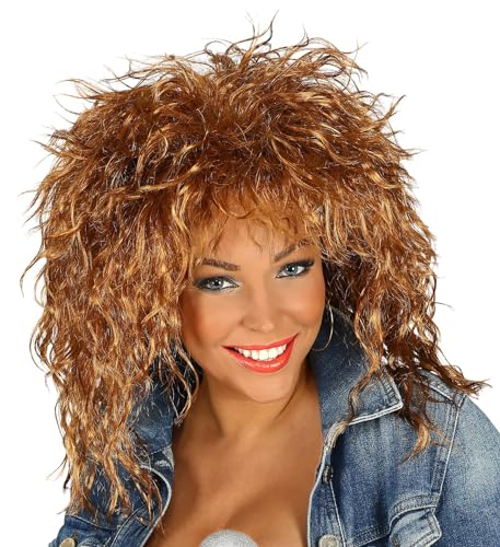 MIMIKRY Tina 80s Disco Queen Shag Cut Perücke Braun Löwenmähne fransig Locken Rockstar Popstar MIMIKRY Tina 80s Disco Queen Shag Cut Perücke Braun Löwenmähne fransig Locken Rockstar Popstar von MIMIKRY