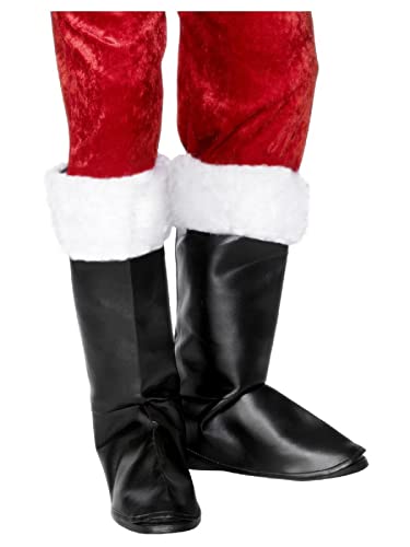 MIMIKRY Weihnachtsmann Stiefelstulpen Kunstleder Schwarz Fell Weiß Nikolaus Santa Claus Weihnachten Überzieher von MIMIKRY
