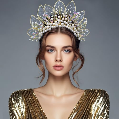Pixie Kopfschmuck mit Perlen und Strass Elfe Fee Perlenkrone Strasskrone Kostüm-Zubehör Nymphe Fantasy von MIMIKRY