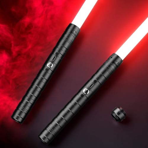 2-in-1 Lichtschwert,Laserschwert Kinder,15 Farben, Duell Lightsaber für 5 Modi und Sounds,Metallgriff, doppelseitige Klinge FX-Lichtschwerter für Kinder und Erwachsene von MINENICE