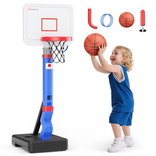 2in1 Upgrade Verdickter Höhenverstellbarer Basketballkorb für Kinder ab 2–8Jahren, Mit Ringwurf-Spiel, Hand-Augen-Koordination Förderung , Kleinkind Basketball Spielzeug für Innen/Außen/Schwimmbad 2in1 Upgrade Verdickter Höhenverstellbarer Basketballkorb für Kinder ab 2–8Jahren, Mit Ringwurf-Spiel, Hand-Augen-Koordination Förderung , Kleinkind Basketball Spielzeug für Innen/Außen/Schwimmbad von MINENICE
