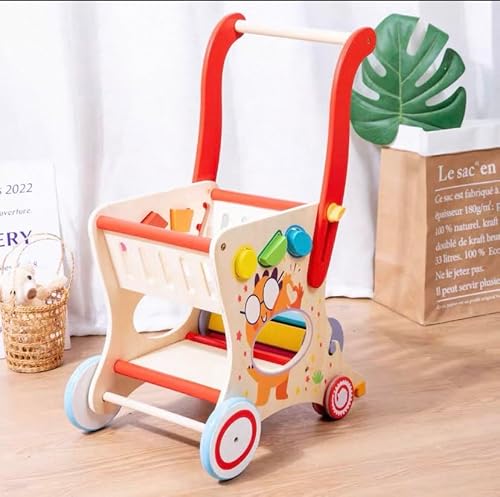 Lauflernwagen Holz,Baby Lauflernhilfe für Mädchen und Jungen,Toddler Push & Pull Lauflernspielzeug 18+ Monate, Kinderwagen aus Holz für kognitive Entwicklung, Geschenk für Geburtstag Weihnachten Lauflernwagen Holz,Baby Lauflernhilfe für Mädchen und Jungen,Toddler Push & Pull Lauflernspielzeug 18+ Monate, Kinderwagen aus Holz für kognitive Entwicklung, Geschenk für Geburtstag Weihnachten von MINENICE