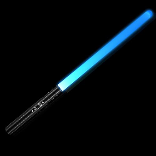Lichtschwert mit Soundeffekt RGB 7 Farben Wechselbares FX Lichtschwert 63cm Lang Wiederaufladbar Tragbares Lichtschwert Schwert Spielzeug mit Metallgriff für Kinder Erwachsene Kostüm Party von MINENICE