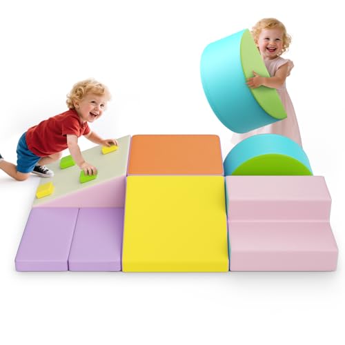 MINENICE 7-teilige Sicherheits-Upgrades für Baby-Kletterblöcke, Schaumstoff-Kletterblöcke für Kleinkinder von 1–3 Jahren, Baby-Puzzle und -Übung, großes Baustein-Set(7 Stück – Ledertasche – Macaron) MINENICE 7-teilige Sicherheits-Upgrades für Baby-Kletterblöcke, Schaumstoff-Kletterblöcke für Kleinkinder von 1–3 Jahren, Baby-Puzzle und -Übung, großes Baustein-Set(7 Stück – Ledertasche – Macaron) von MINENICE