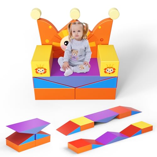 MINENICE 8-teiliges Laufwerk für Babys aus Schaumstoff mit PU-Bezug, Motorikmodul für Babys mit verschiedenen Farben, Formen, Lernspielzeug zum Krabbeln und Klettern von MINENICE