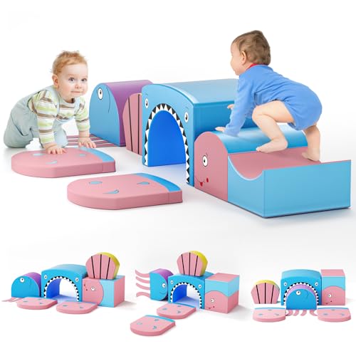MINENICE Kinder Schaumstoffbausteine, Ozeanhai-Thema,große Schaumstoffbausteine, Indoor-Kletterblöcke, Kinderklettergerüste, Blau MINENICE Kinder Schaumstoffbausteine, Ozeanhai-Thema,große Schaumstoffbausteine, Indoor-Kletterblöcke, Kinderklettergerüste, Blau von MINENICE