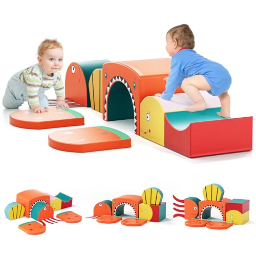 MINENICE Kinder Schaumstoffbausteine, Ozeanhai-Thema,große Schaumstoffbausteine, Indoor-Kletterblöcke, Kinderklettergerüste, orange MINENICE Kinder Schaumstoffbausteine, Ozeanhai-Thema,große Schaumstoffbausteine, Indoor-Kletterblöcke, Kinderklettergerüste, orange von MINENICE