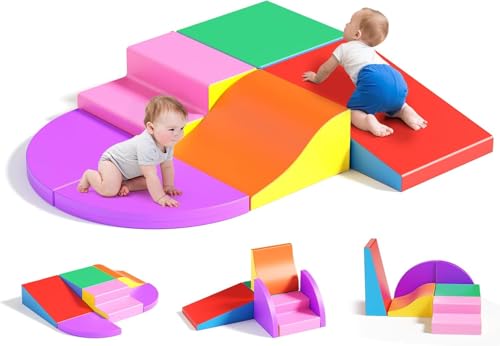 MINENICE Kinder Schaumstoffbausteine, große Schaumstoffbausteine, Indoor-Kletterblöcke, Kinderklettergerüste (Bunt Color-6) von MINENICE