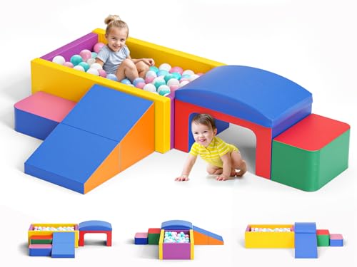 MINENICE Kinder Schaumstoffbausteine, große Schaumstoffbausteine, Indoor-Kletterblöcke, Kinderklettergerüste (bunt-6pcs) von MINENICE