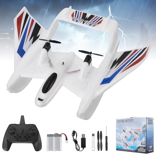 MINENICE RC Flugzeug, 3 in 1 Wasser Land Luft Ferngesteuertes Flugzeug 2,4 GHz 3CH RC Amphibienflugzeug mit 2 Batterien EPP Fernbedienung Drohne Stunt Fliegen Schlitten Design für Junge Mädchen von MINENICE