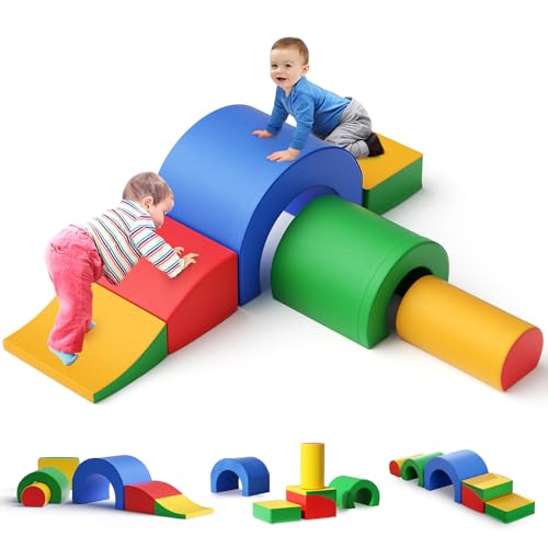 MINENICE Schaumstoff bausteine Softbausteine Bauspielzeug Riesenbausteine für 1-3 Jahre Kinder Mehrfarbig (Farbe-5) von MINENICE