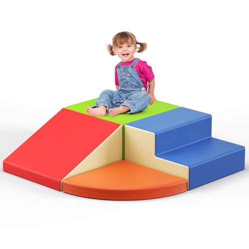MINENICE Schaumstoff bausteine Softbausteine Bauspielzeug Riesenbausteine für 1-3 Jahre Kinder Mehrfarbig (JM312-PU-4PCS-Farbe-C) von MINENICE