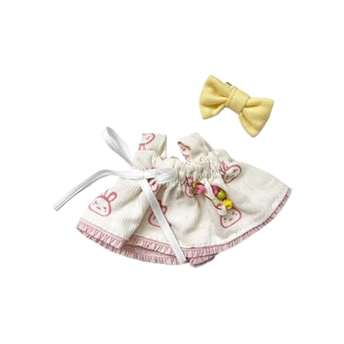 10 cm Baumwoll-Puppen-Kleidungsset für 10 cm große Plüsch-Puppenzubehör, Anzug ohne Puppe, nur Kleidung, 1 Schleife + 1 rosa Kleid 10 cm Baumwoll-Puppen-Kleidungsset für 10 cm große Plüsch-Puppenzubehör, Anzug ohne Puppe, nur Kleidung, 1 Schleife + 1 rosa Kleid von MINGSOLDIER