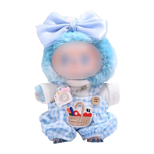 15 cm - 17 cm Puppenkleidung, geeignet für Labubu, 17 cm, 15 cm, Puppenzubehör, sitzend, keine Puppe, Kleidung, 1 Hemd + 1 Schleife + 1 Kamera + 1 blauer Strampler 15 cm - 17 cm Puppenkleidung, geeignet für Labubu, 17 cm, 15 cm, Puppenzubehör, sitzend, keine Puppe, Kleidung, 1 Hemd + 1 Schleife + 1 Kamera + 1 blauer Strampler von MINGSOLDIER