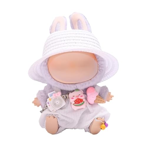 15 cm - 17 cm Puppenkleidung, geeignet für Labubu, 17 cm, 15 cm, Puppenzubehör, sitzend, keine Puppe, Kleidung, 1 Hut + 1 Overall + 1 Kamera, weißes Set 15 cm - 17 cm Puppenkleidung, geeignet für Labubu, 17 cm, 15 cm, Puppenzubehör, sitzend, keine Puppe, Kleidung, 1 Hut + 1 Overall + 1 Kamera, weißes Set von MINGSOLDIER