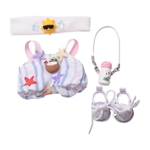 15 cm - 17 cm Puppenkleidung, geeignet für Labubu, 17 cm, 15 cm, Puppenzubehör, sitzend, keine Puppe, Kleidung, 1 Kokosnuss-Strand-Overall, 1 kleiner Sonnenhut, 1 weißer Wasserbecher, 1 weiße Sneaker 15 cm - 17 cm Puppenkleidung, geeignet für Labubu, 17 cm, 15 cm, Puppenzubehör, sitzend, keine Puppe, Kleidung, 1 Kokosnuss-Strand-Overall, 1 kleiner Sonnenhut, 1 weißer Wasserbecher, 1 weiße Sneaker von MINGSOLDIER